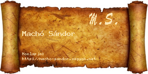 Machó Sándor névjegykártya