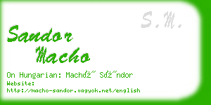 sandor macho business card